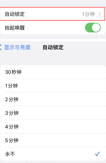 南平苹果换屏维修分享无法调整iPhone自动锁屏的时间怎么办